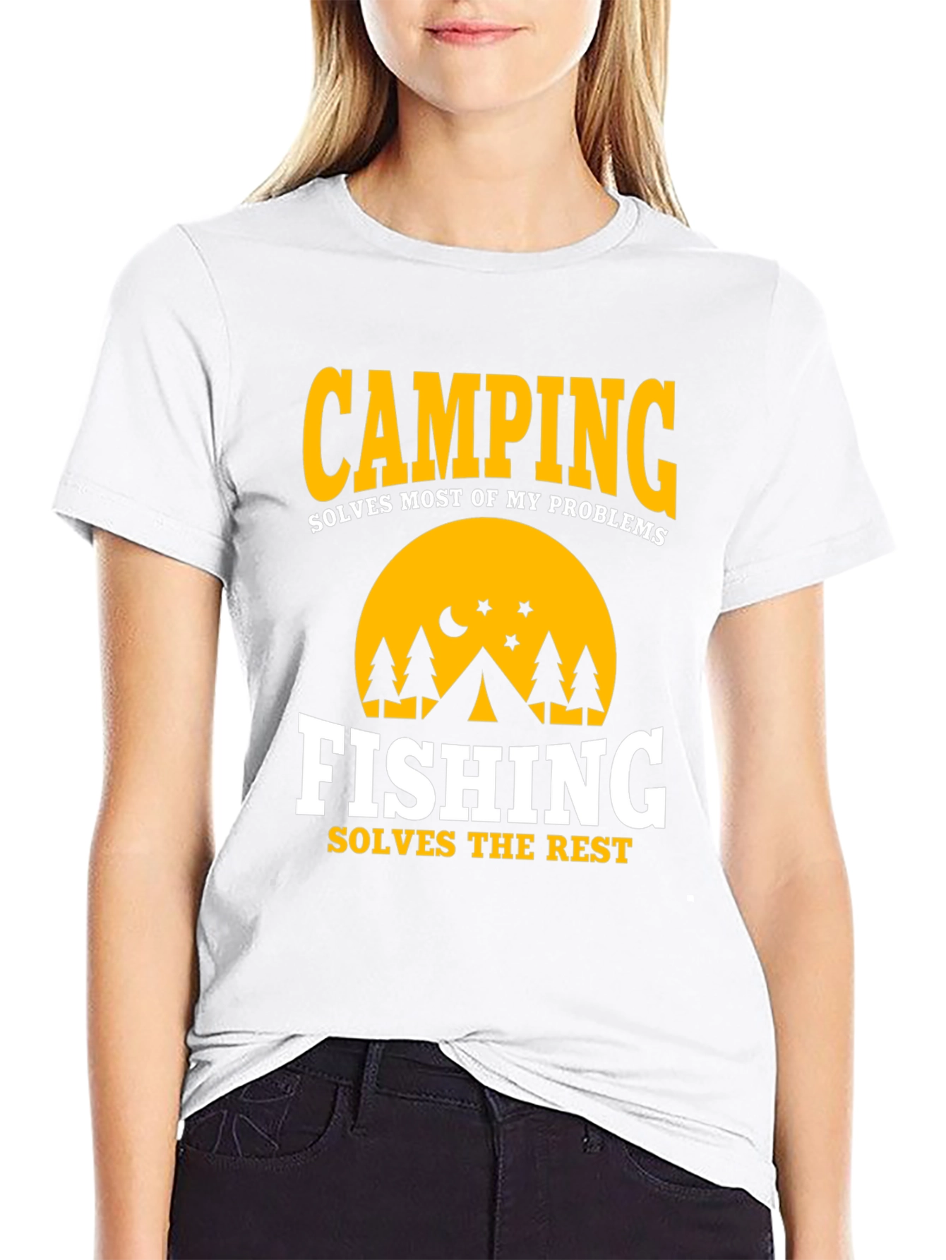 Camping & Fishing T-Shirt: Solves Most Problems