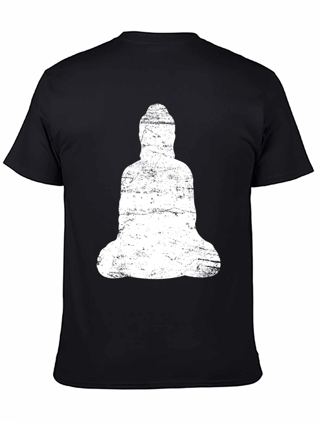 Buddha Graphic Print Black Cotton Tee