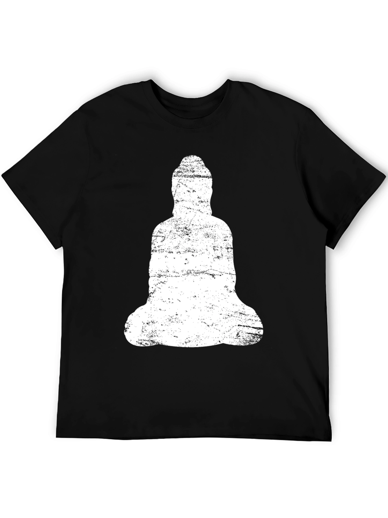 Buddha Graphic Print Black Cotton Tee