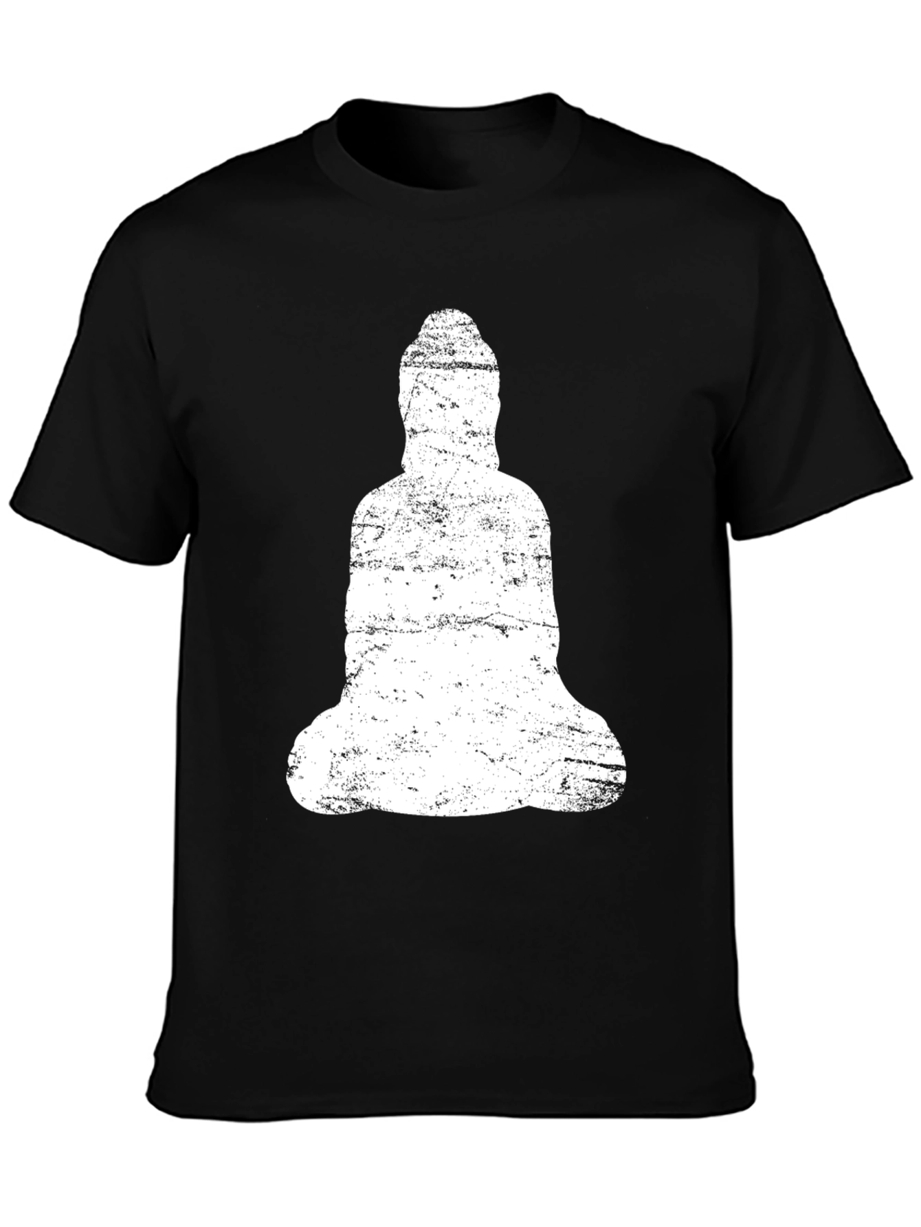 Buddha Graphic Print Black Cotton Tee