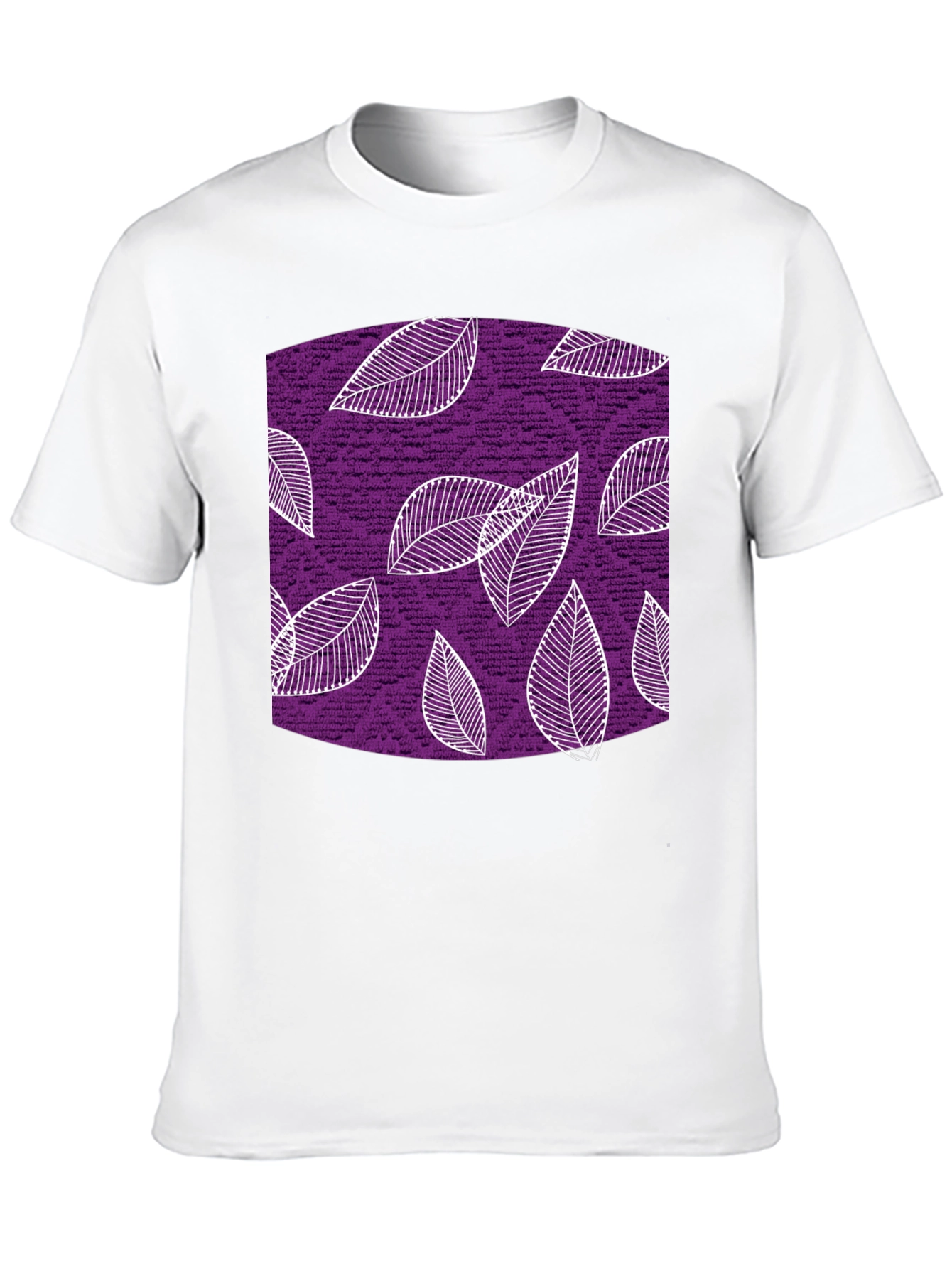 Leaf Pattern Black T-Shirt