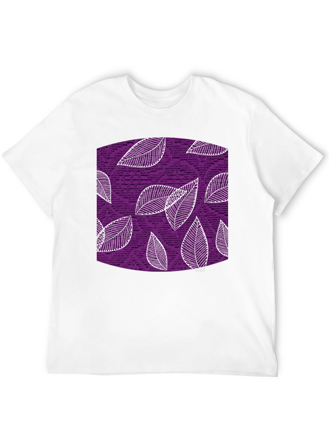 Leaf Pattern Black T-Shirt