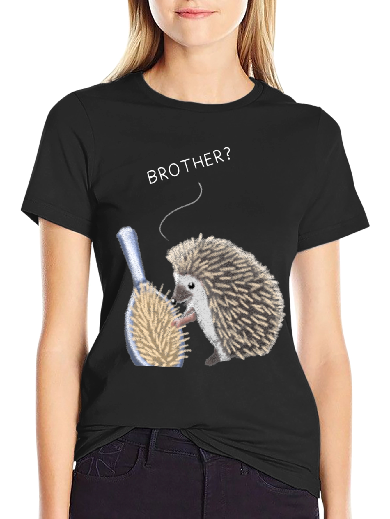 Brother Hedgehog Graphic Tee - Quirky Animal Shirt