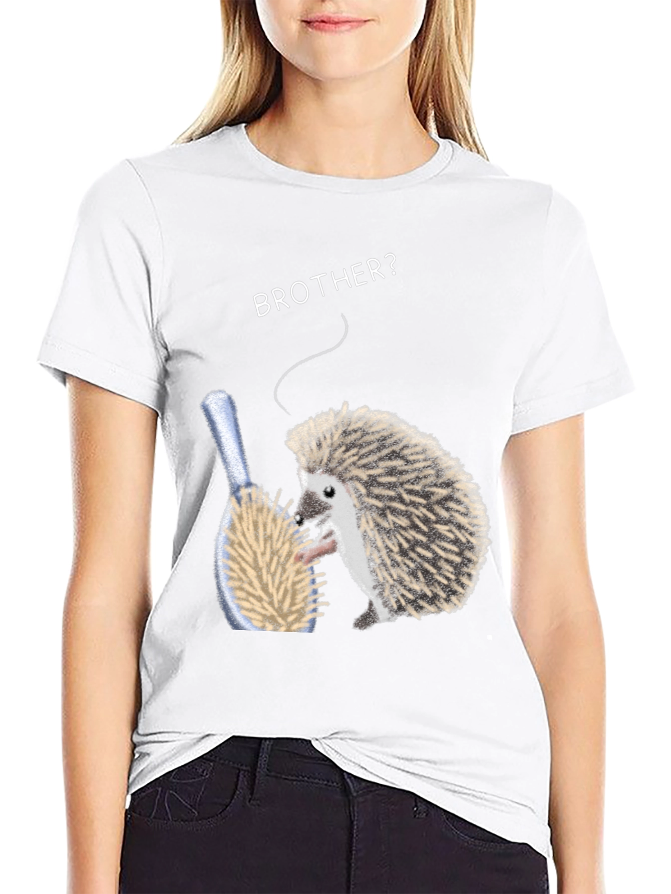 Brother Hedgehog Graphic Tee - Quirky Animal Shirt