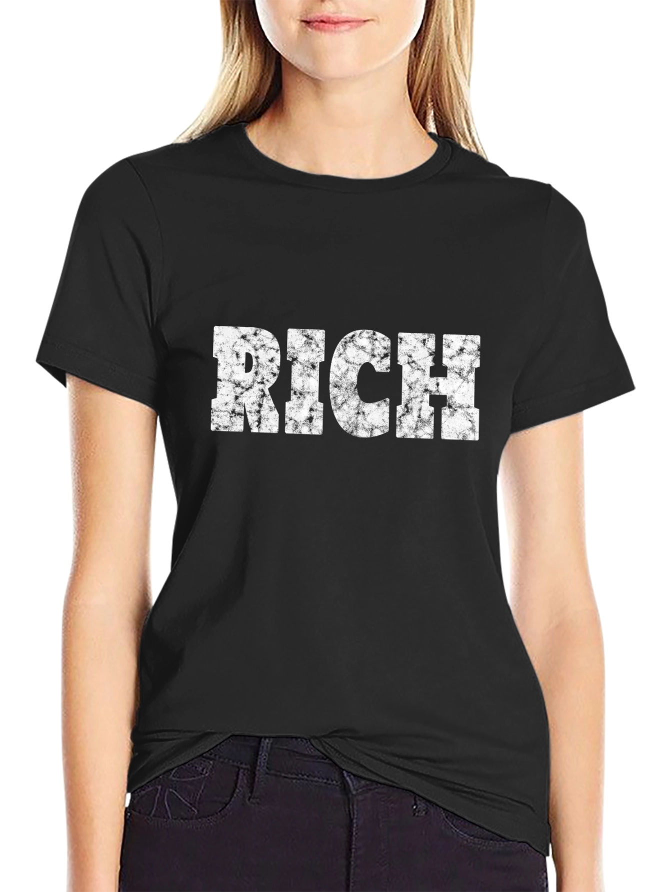 Rich Graphic Tee - Black Casual T-Shirt