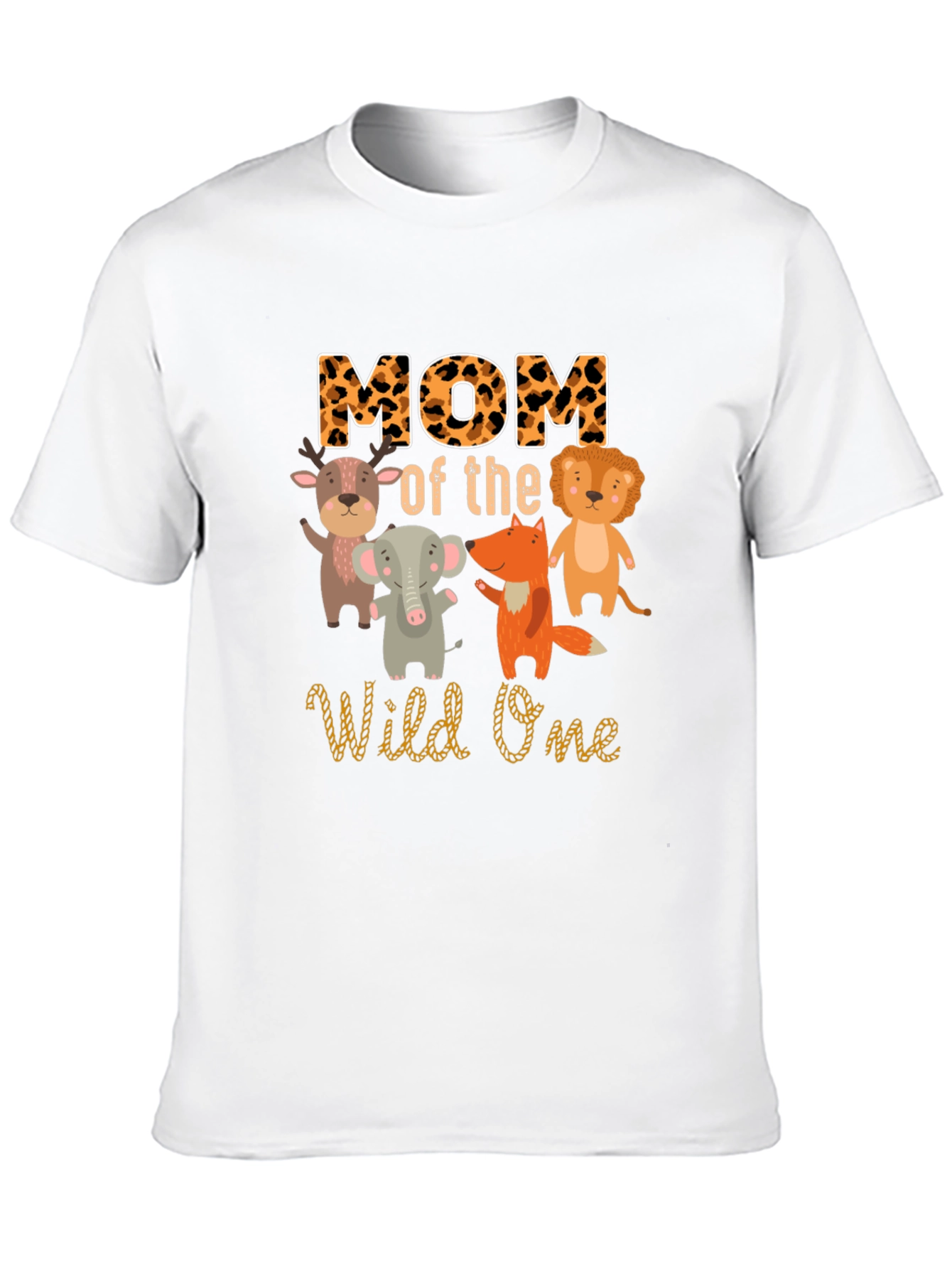 Mom of the Wild One Animal Print T-Shirt