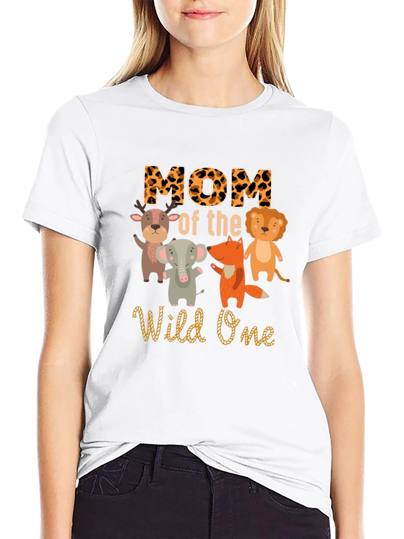 Mom of the Wild One Animal Print T-Shirt