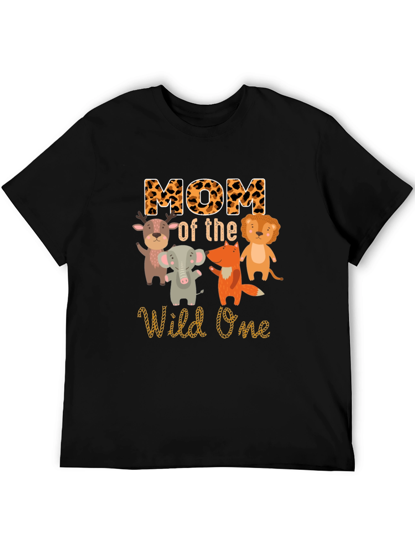 Mom of the Wild One Animal Print T-Shirt