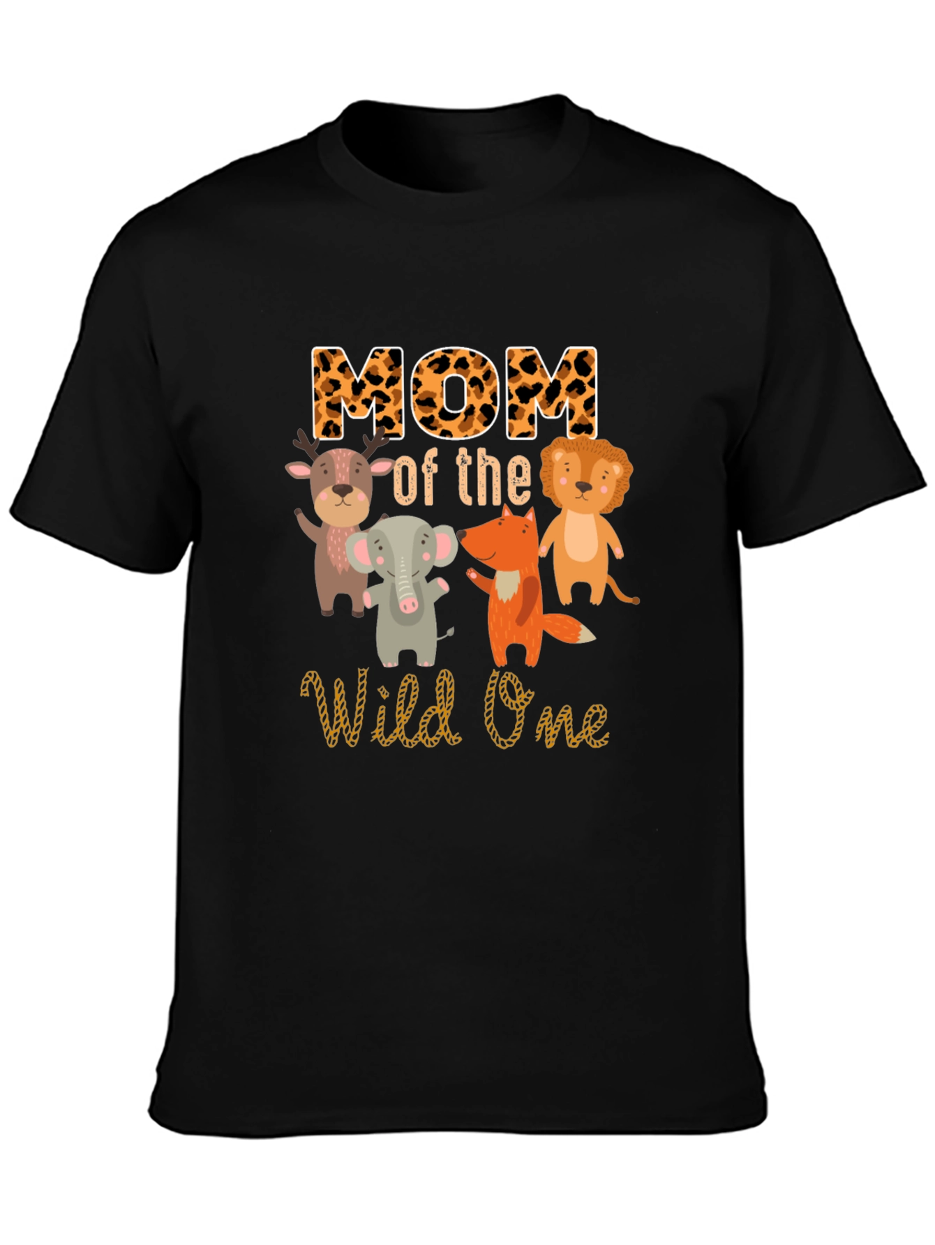 Mom of the Wild One Animal Print T-Shirt