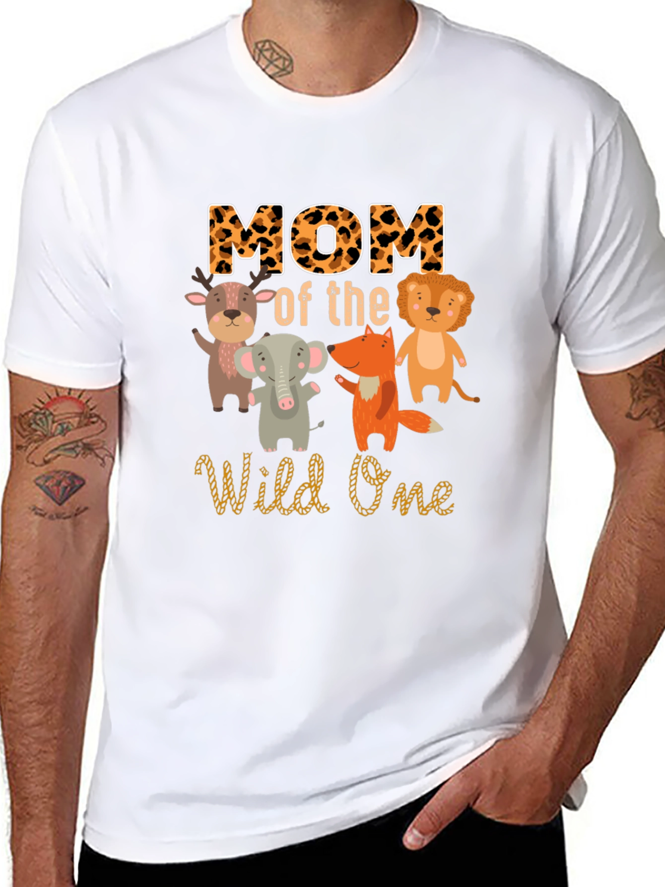 Mom of the Wild One Animal Print T-Shirt