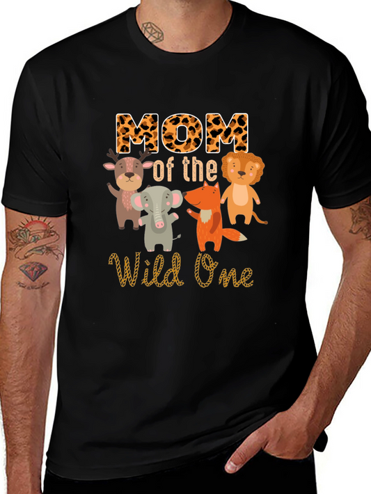 Mom of the Wild One Animal Print T-Shirt