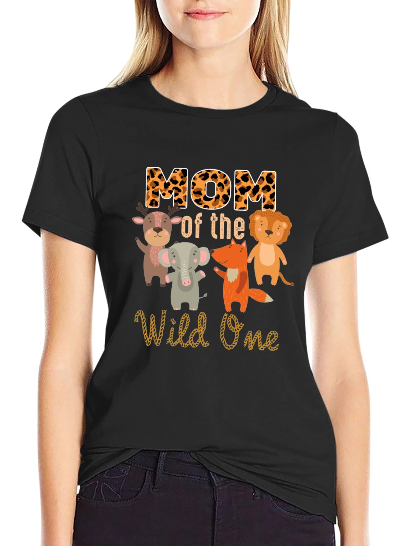 Mom of the Wild One Animal Print T-Shirt