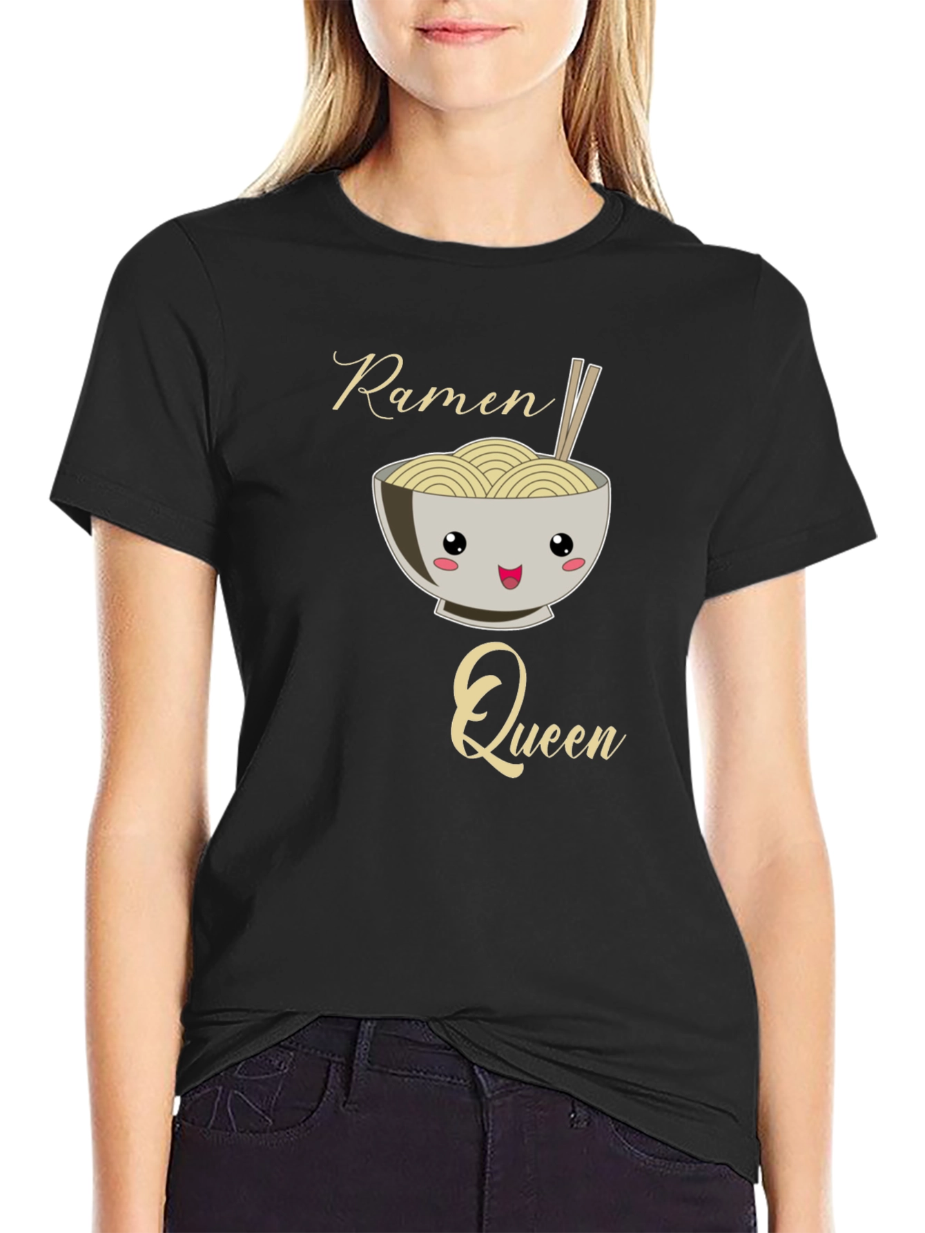 Ramen Queen Graphic Tee - Kawaii Noodle Bowl Shirt