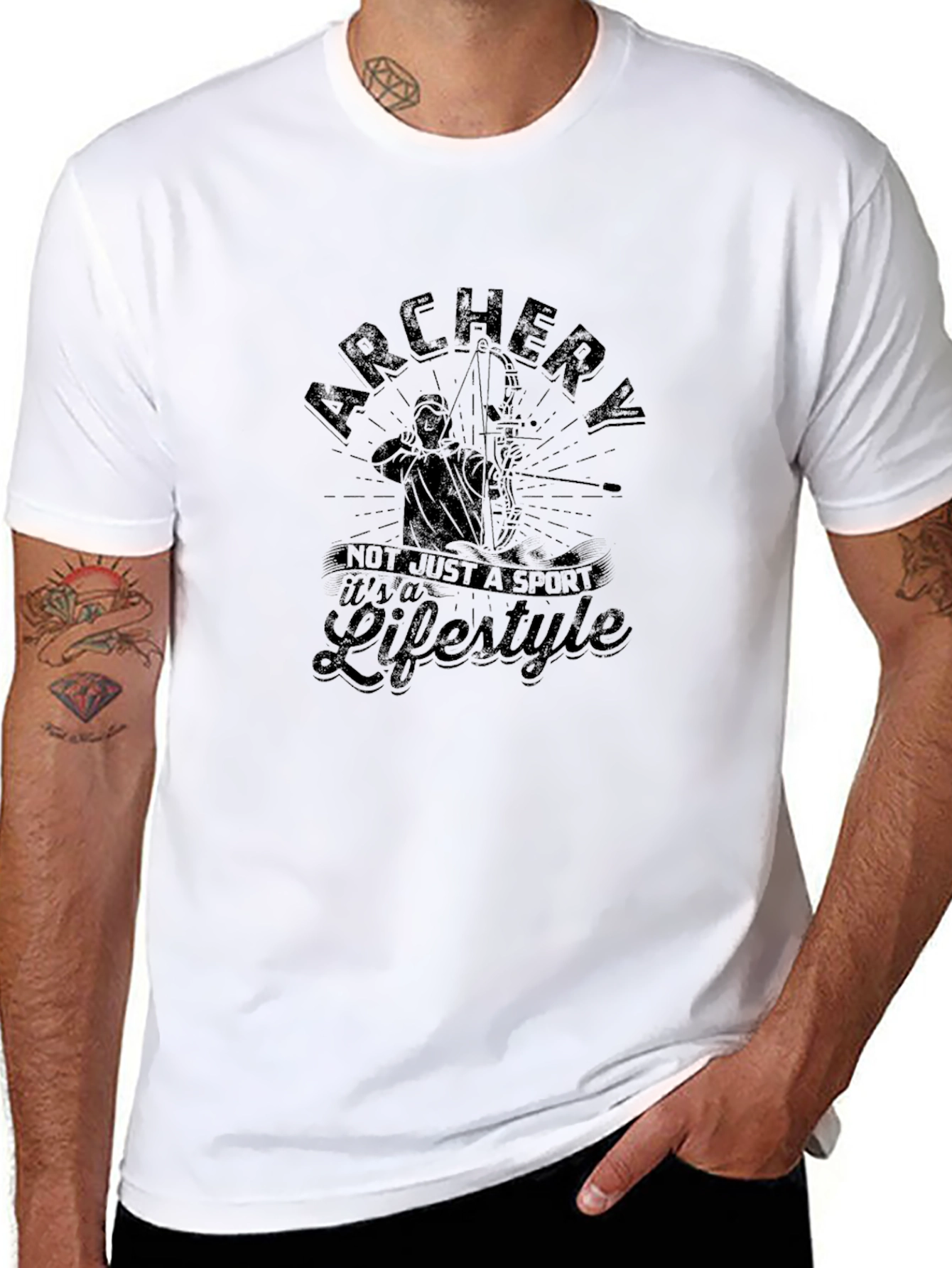 Archery Lifestyle Black T-Shirt for Sports Enthusiasts