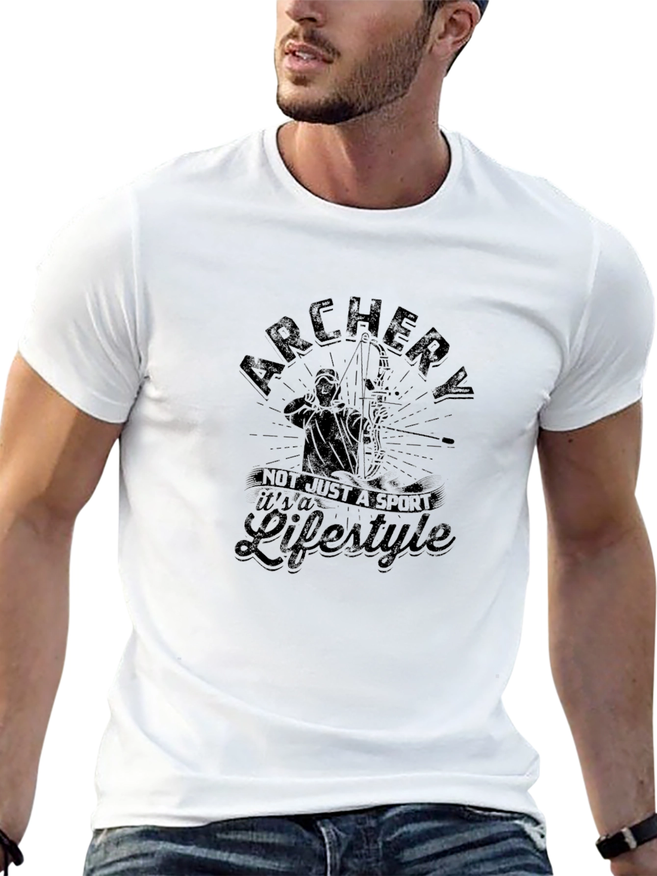 Archery Lifestyle Black T-Shirt for Sports Enthusiasts
