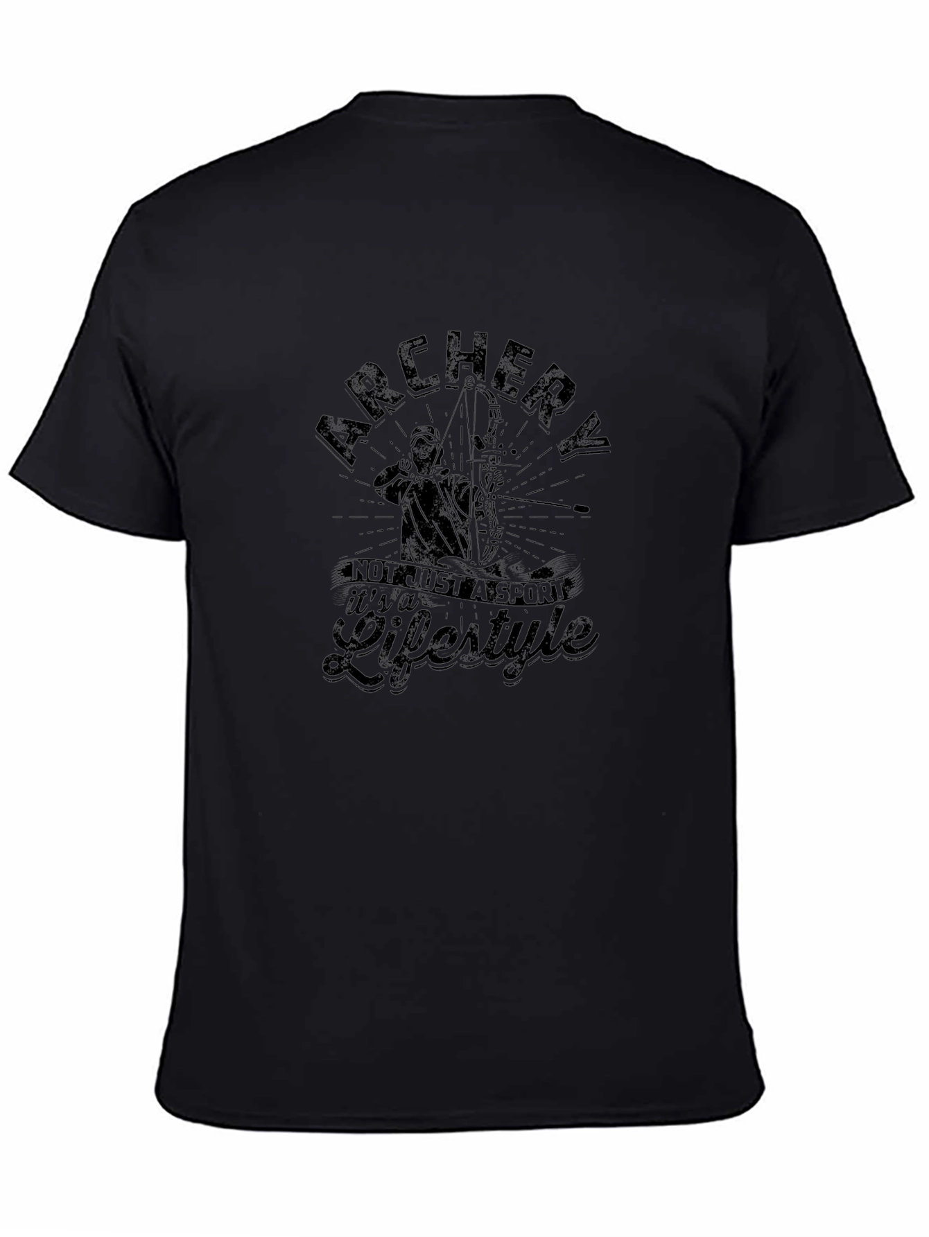 Archery Lifestyle Black T-Shirt for Sports Enthusiasts