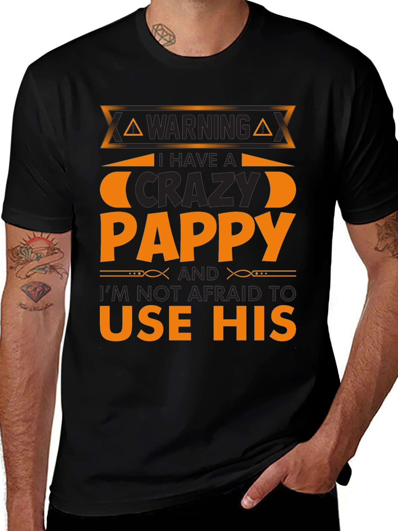 Warning Crazy Pappy T-Shirt Funny Family Gift