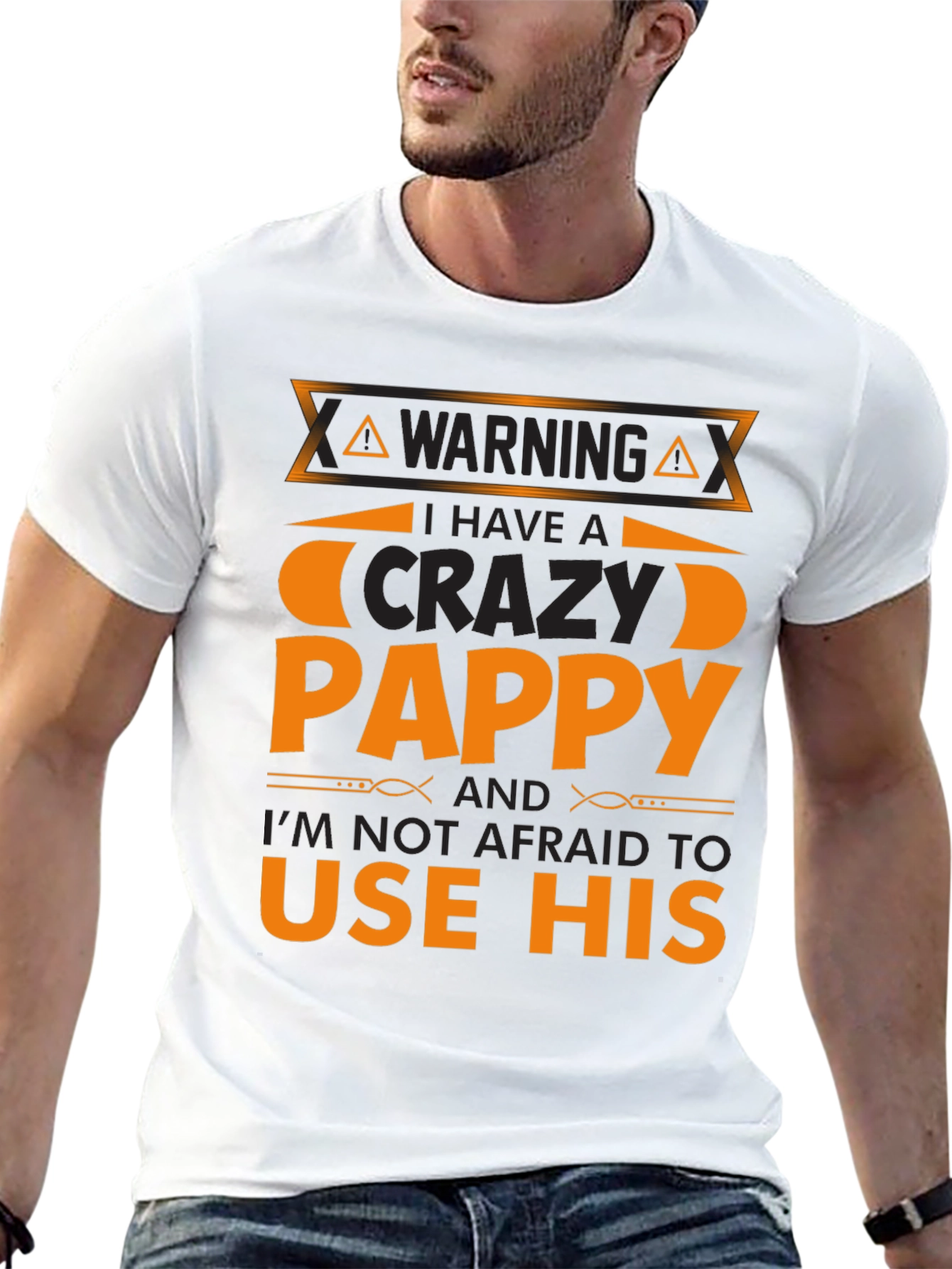 Warning Crazy Pappy T-Shirt Funny Family Gift