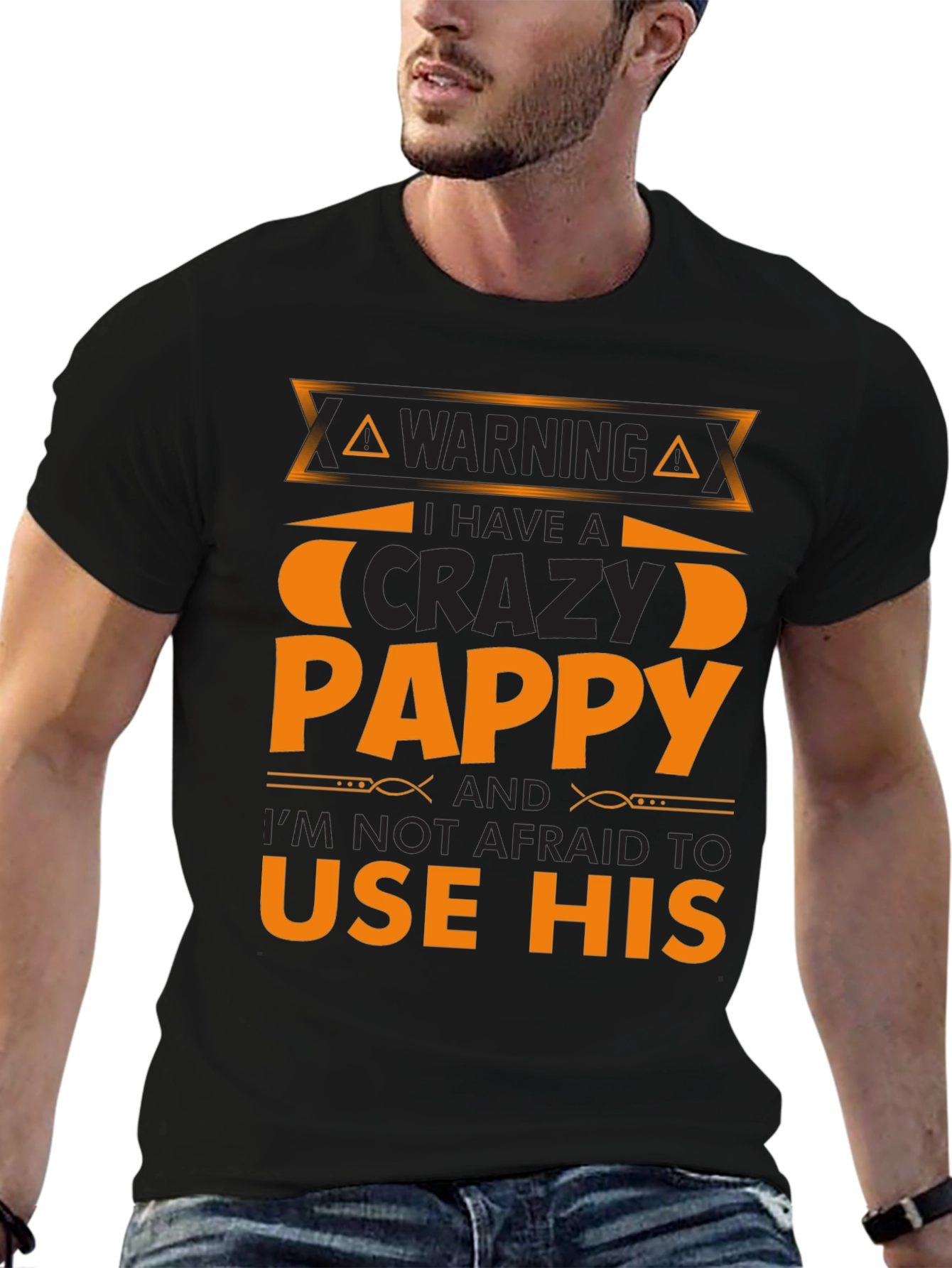 Warning Crazy Pappy T-Shirt Funny Family Gift