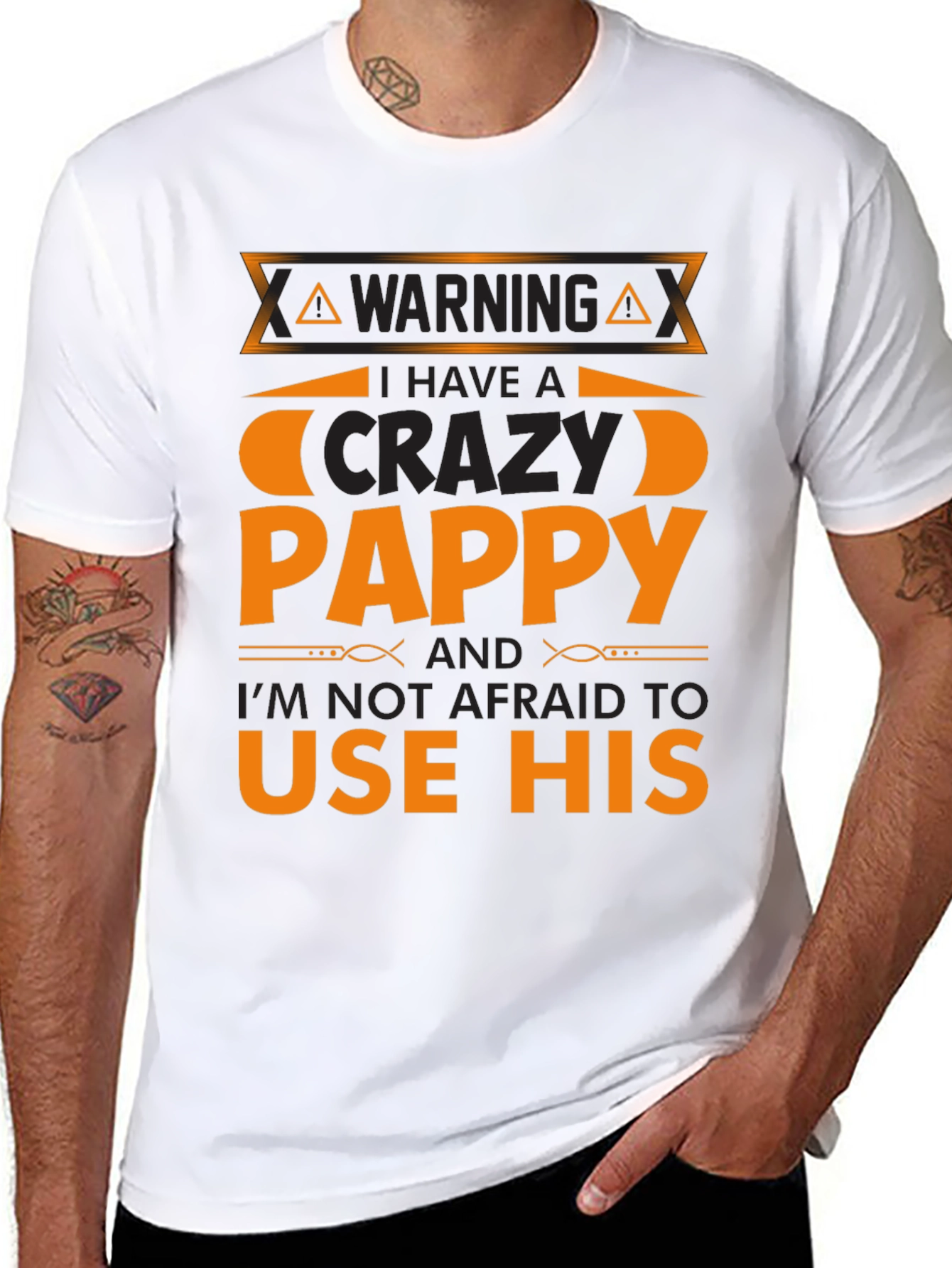 Warning Crazy Pappy T-Shirt Funny Family Gift