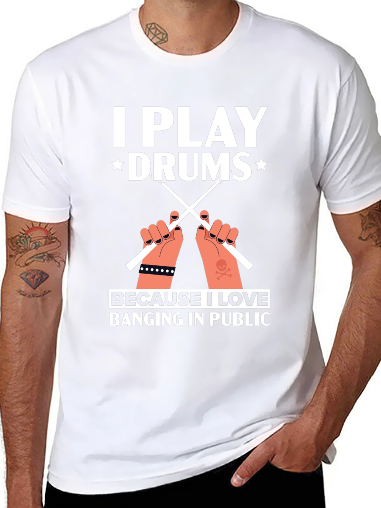 I Play Drums T-Shirt - Musician Graphic Tee