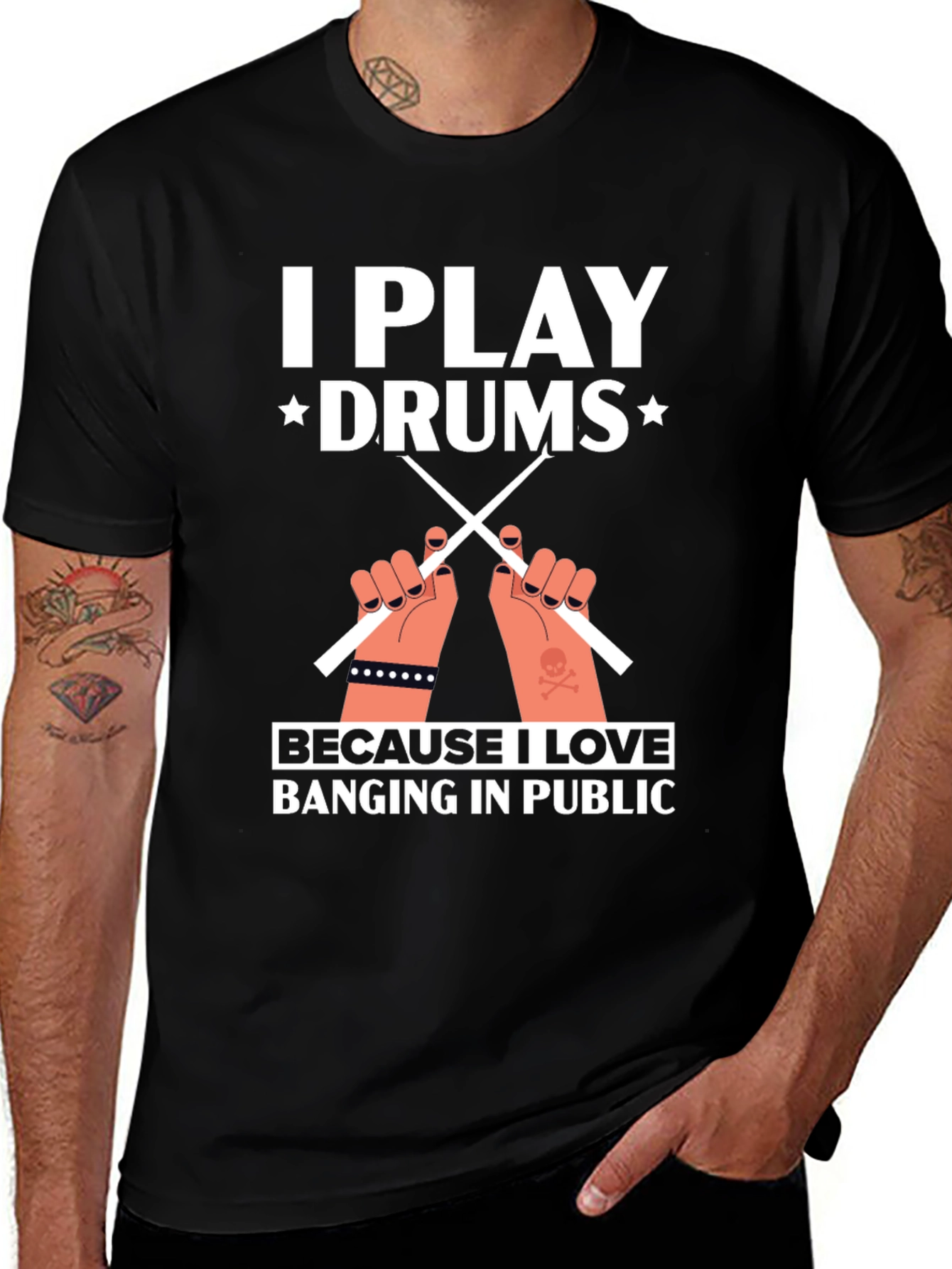 I Play Drums T-Shirt - Musician Graphic Tee