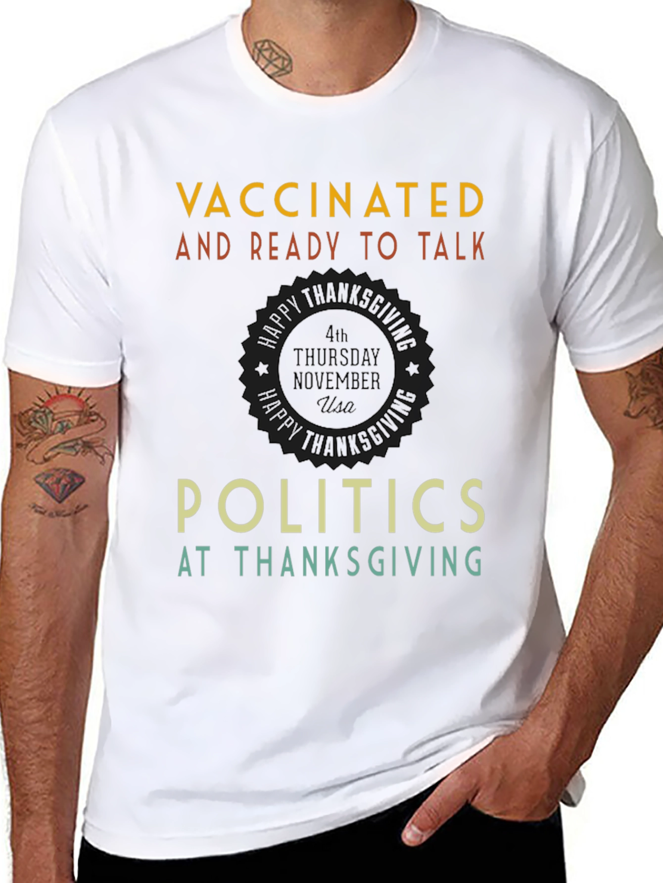 Vaccinated Thanksgiving Politics T-Shirt