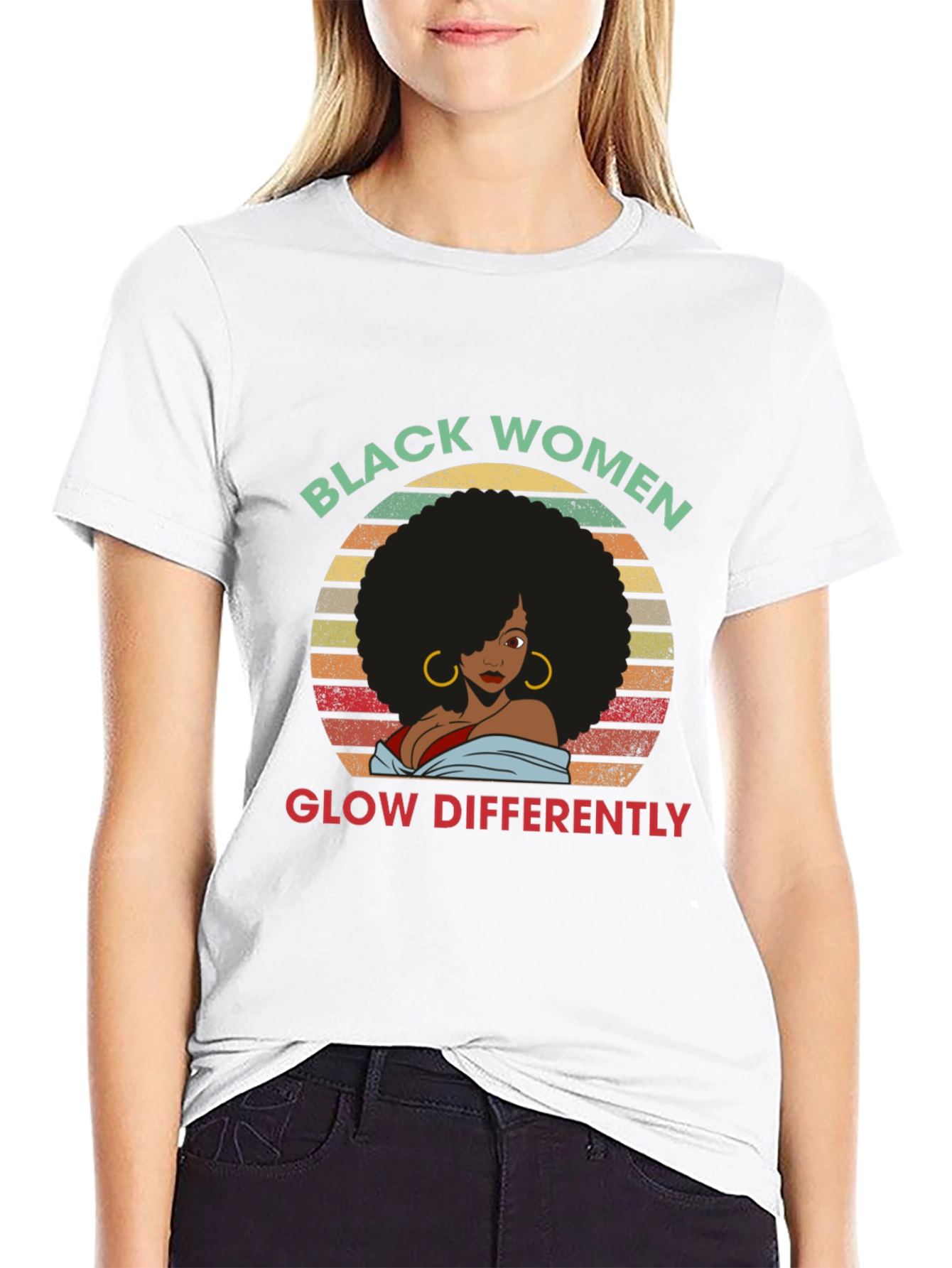Black Women Glow Differently Graphic T-Shirt