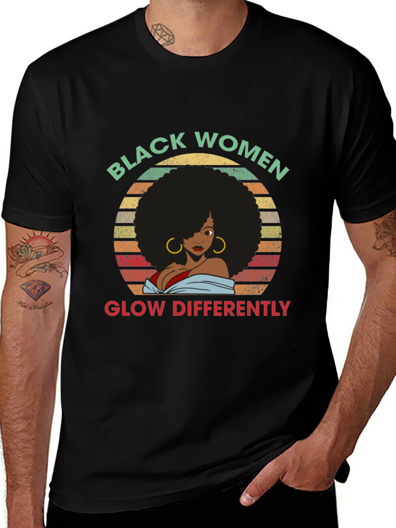 Black Women Glow Differently Graphic T-Shirt