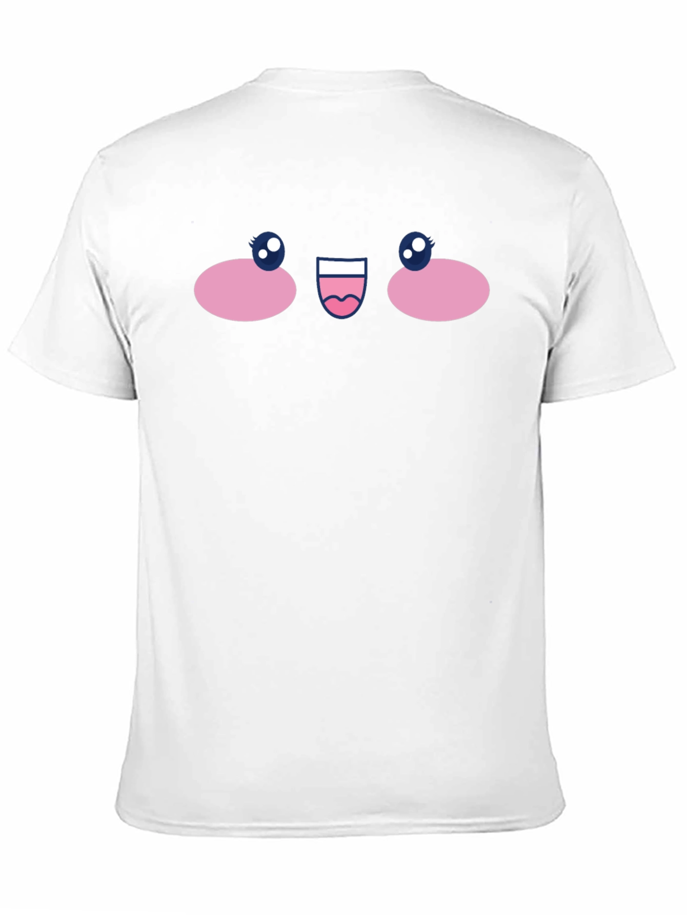 Cute Anime Face Graphic T-Shirt - Black
