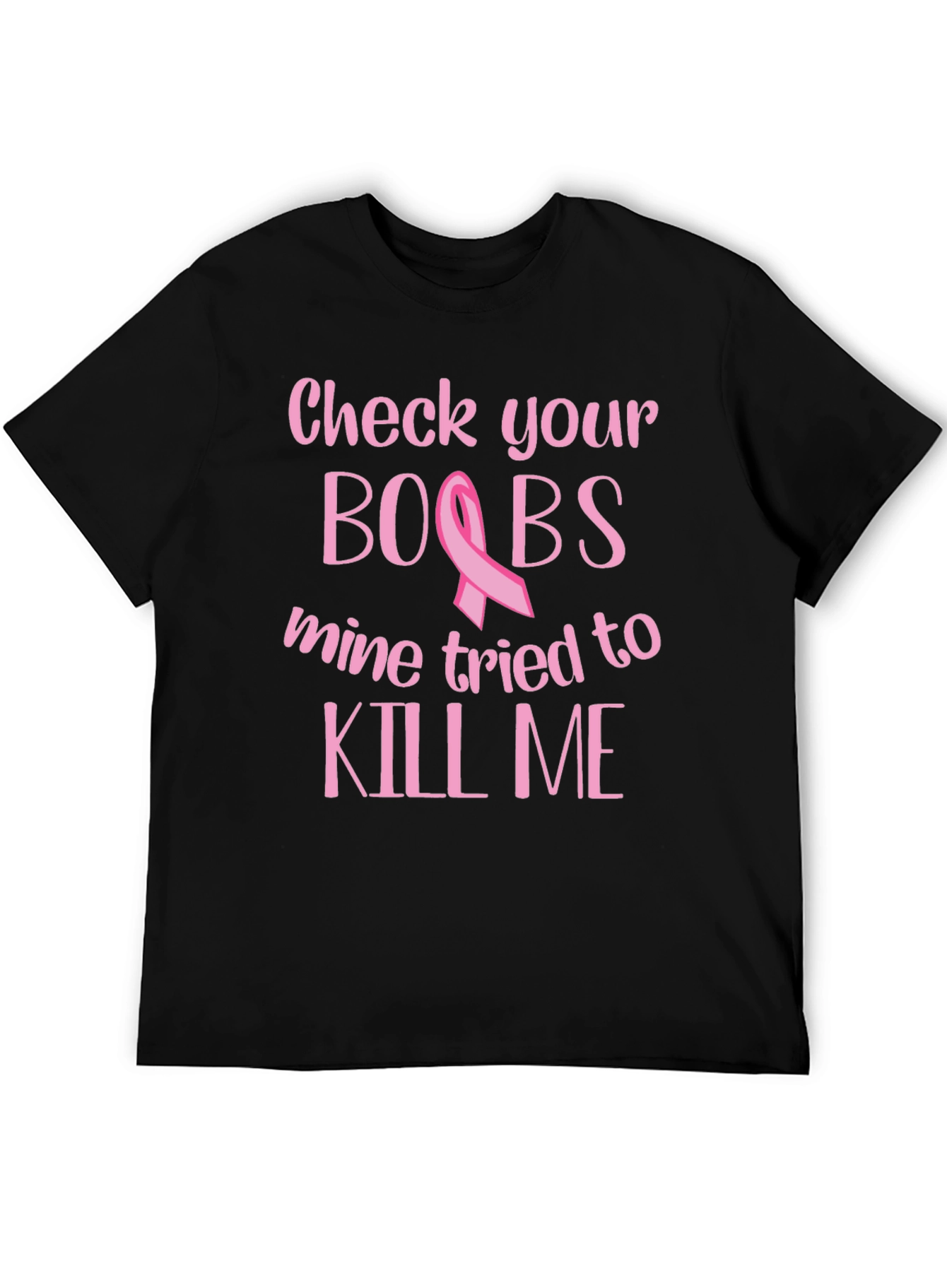 Check Your Boobs Black T-Shirt