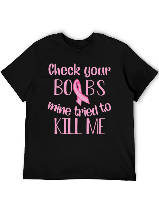 Check Your Boobs Black T-Shirt