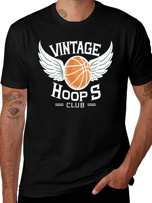 Vintage Hoops Club Basketball Graphic T-Shirt