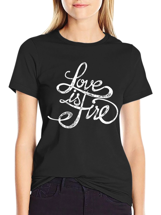 Love is Fire Graphic Tee - Black Short Sleeve Shirt