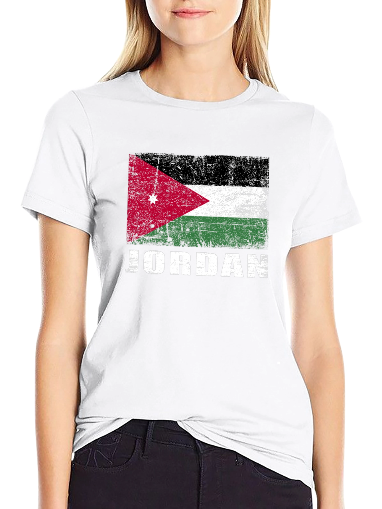 Jordan Flag Graphic T-Shirt - Distressed Style