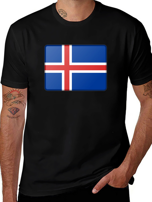 Iceland Flag Graphic Tee - Black