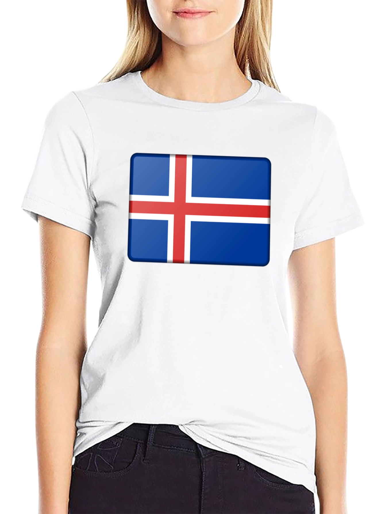 Iceland Flag Graphic Tee - Black