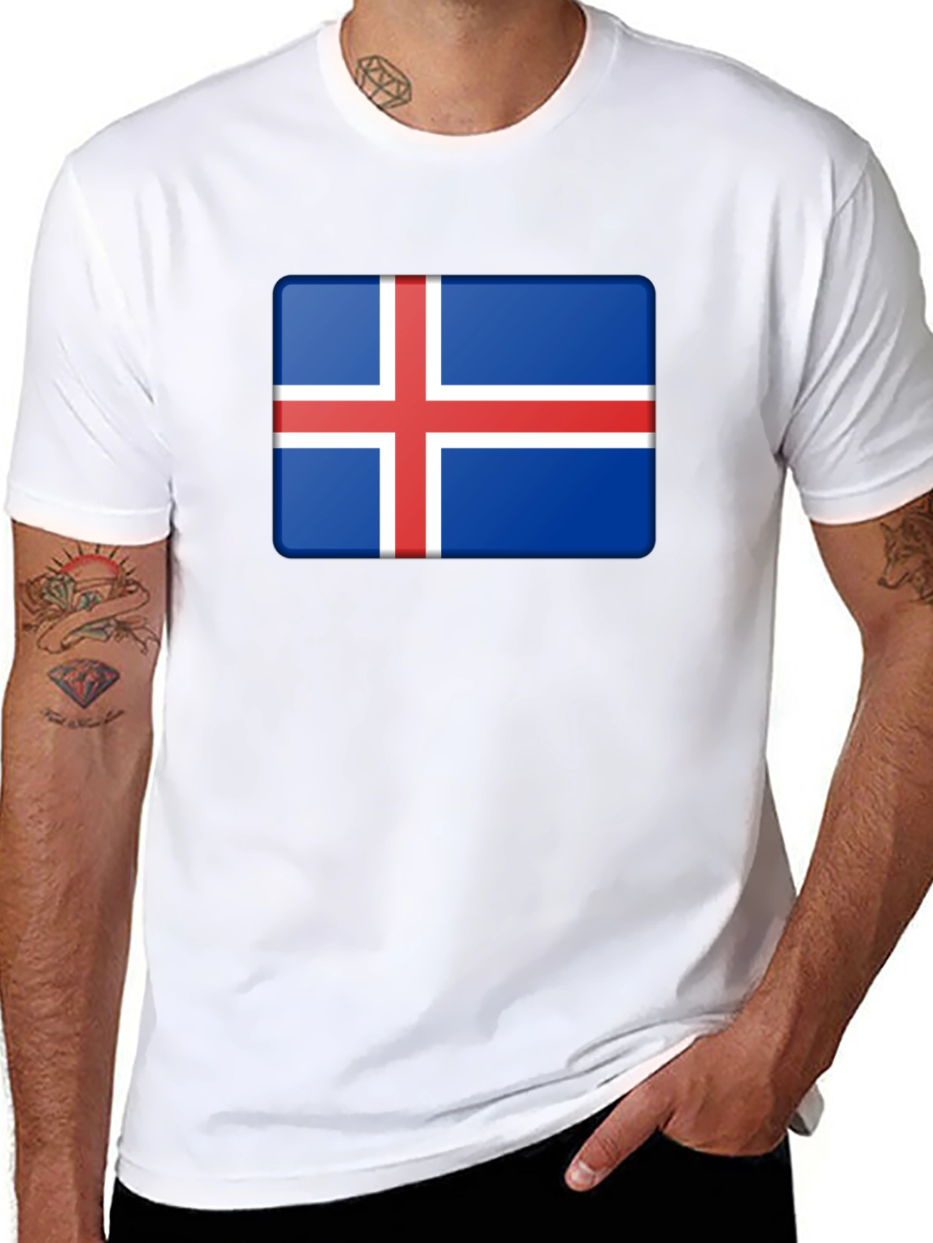 Iceland Flag Graphic Tee - Black