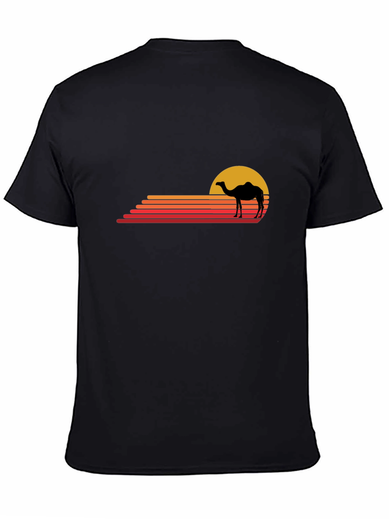 Retro Camel Sunset T-Shirt - Black