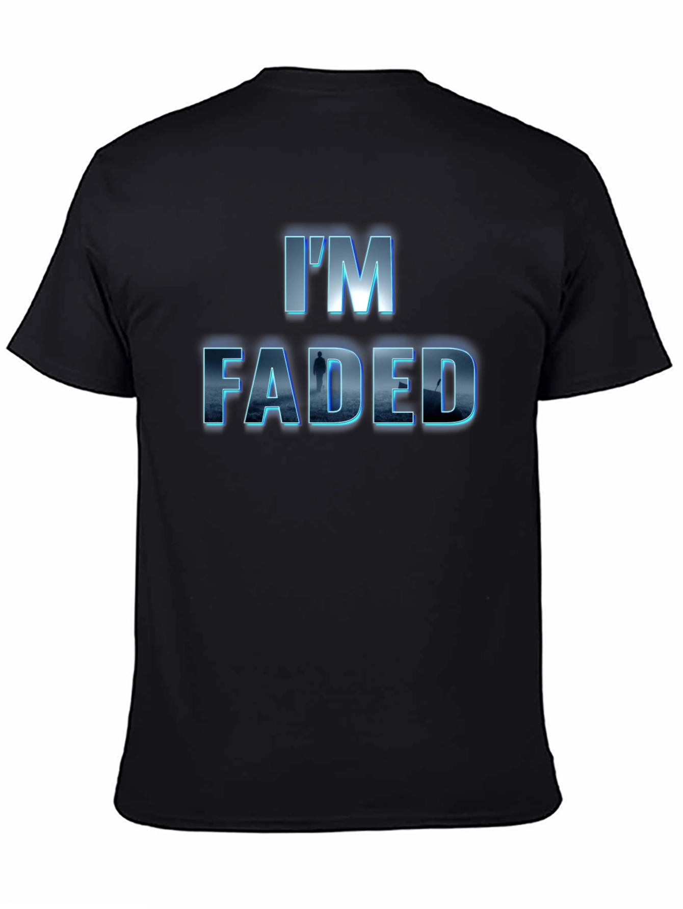 Im Faded Graphic Print Black T-Shirt