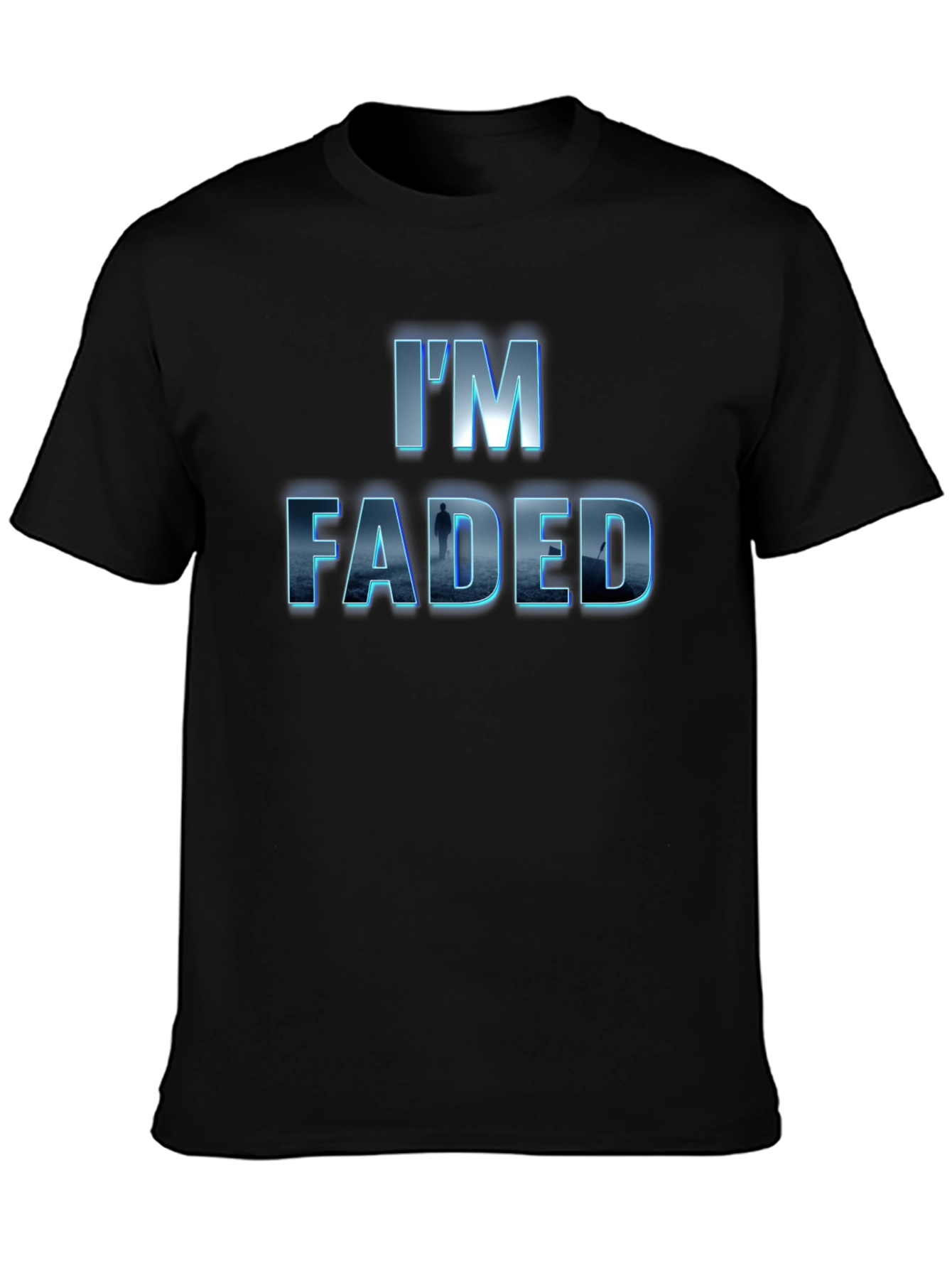 Im Faded Graphic Print Black T-Shirt