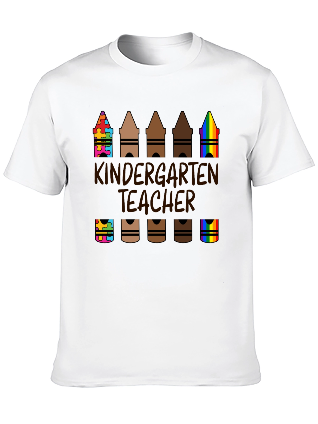 Kindergarten Teacher Crayon Graphic Tee