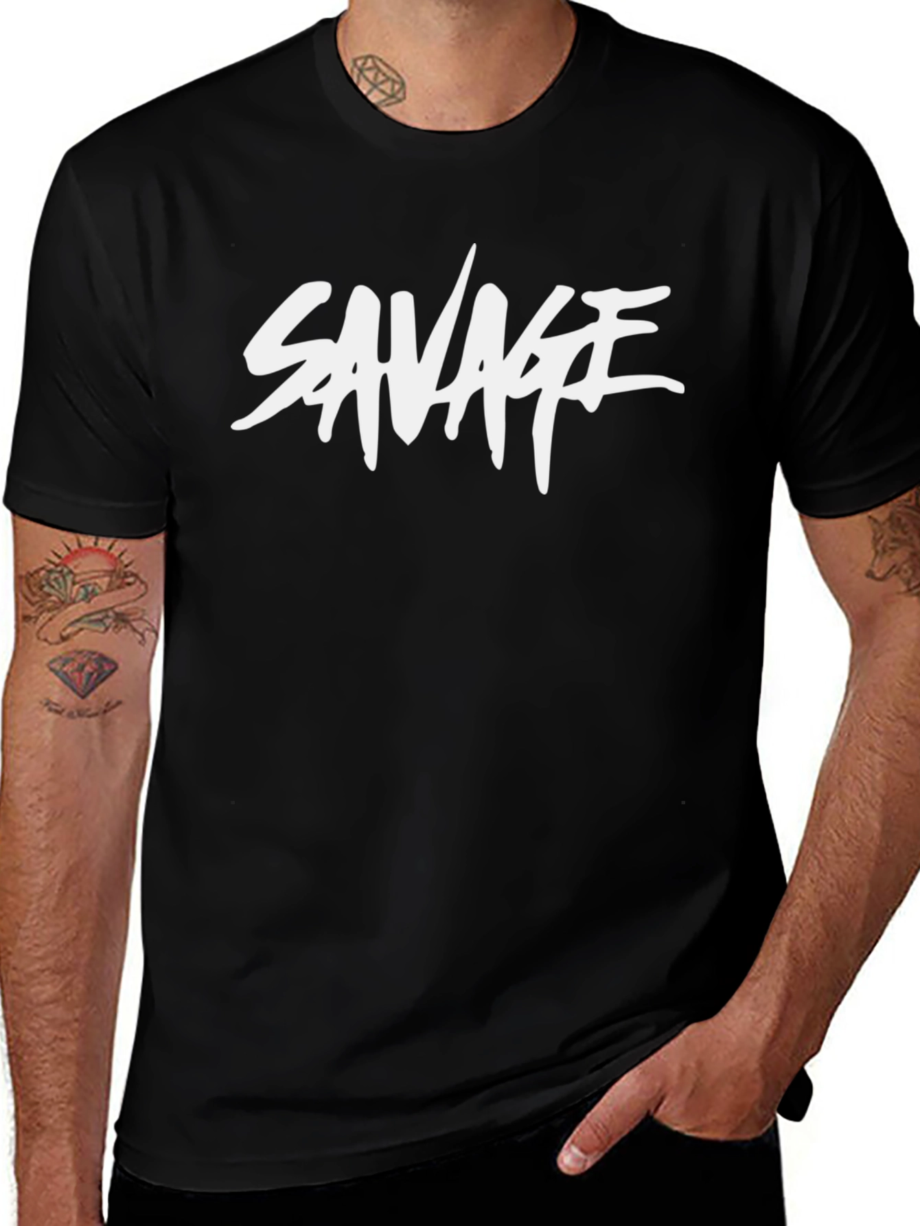 Savage Graphic Print Black T-Shirt