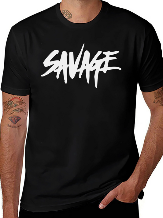 Savage Graphic Print Black T-Shirt