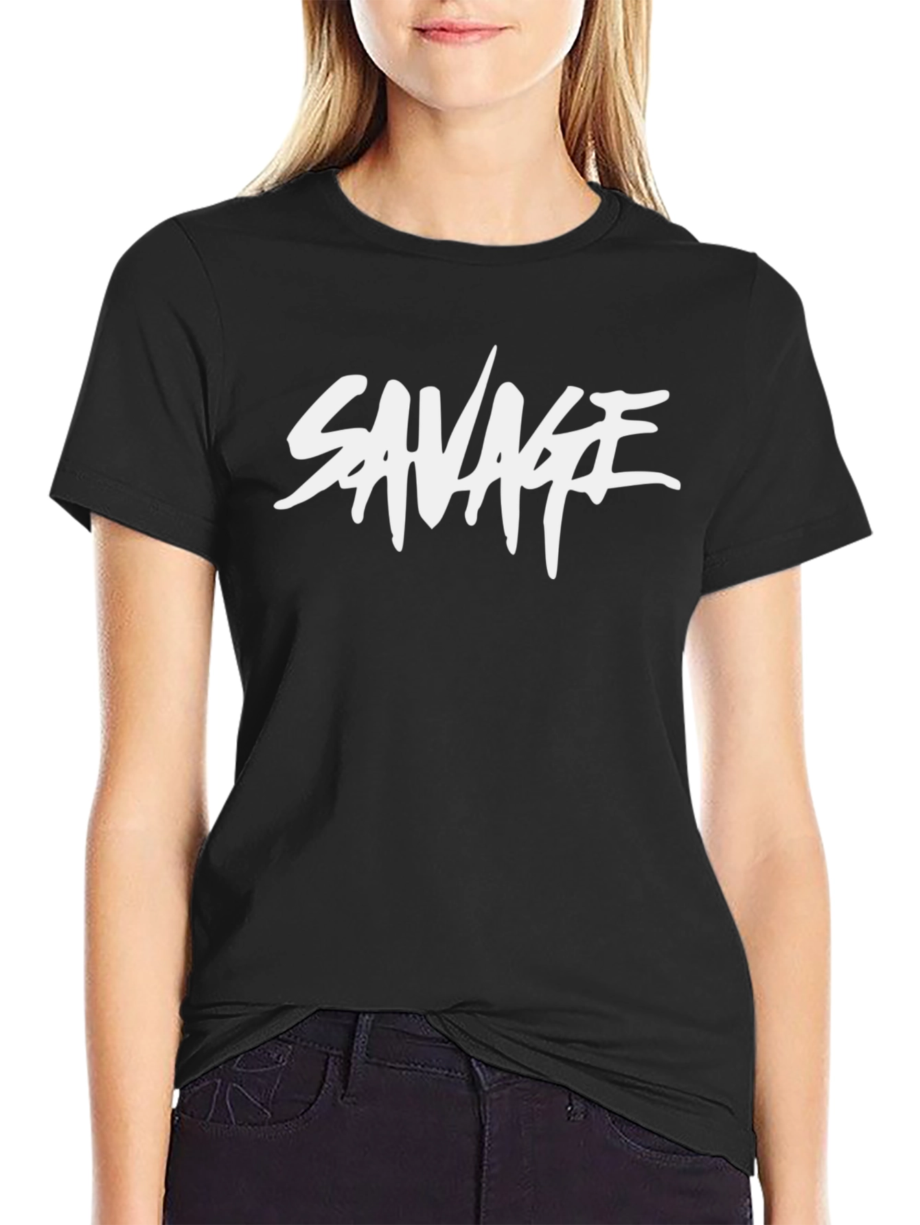 Savage Graphic Print Black T-Shirt