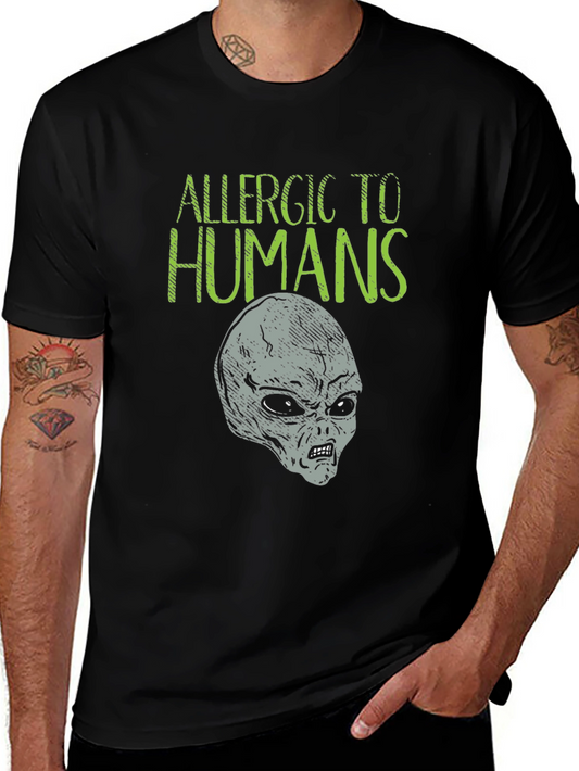 Allergic to Humans Alien Graphic Tee