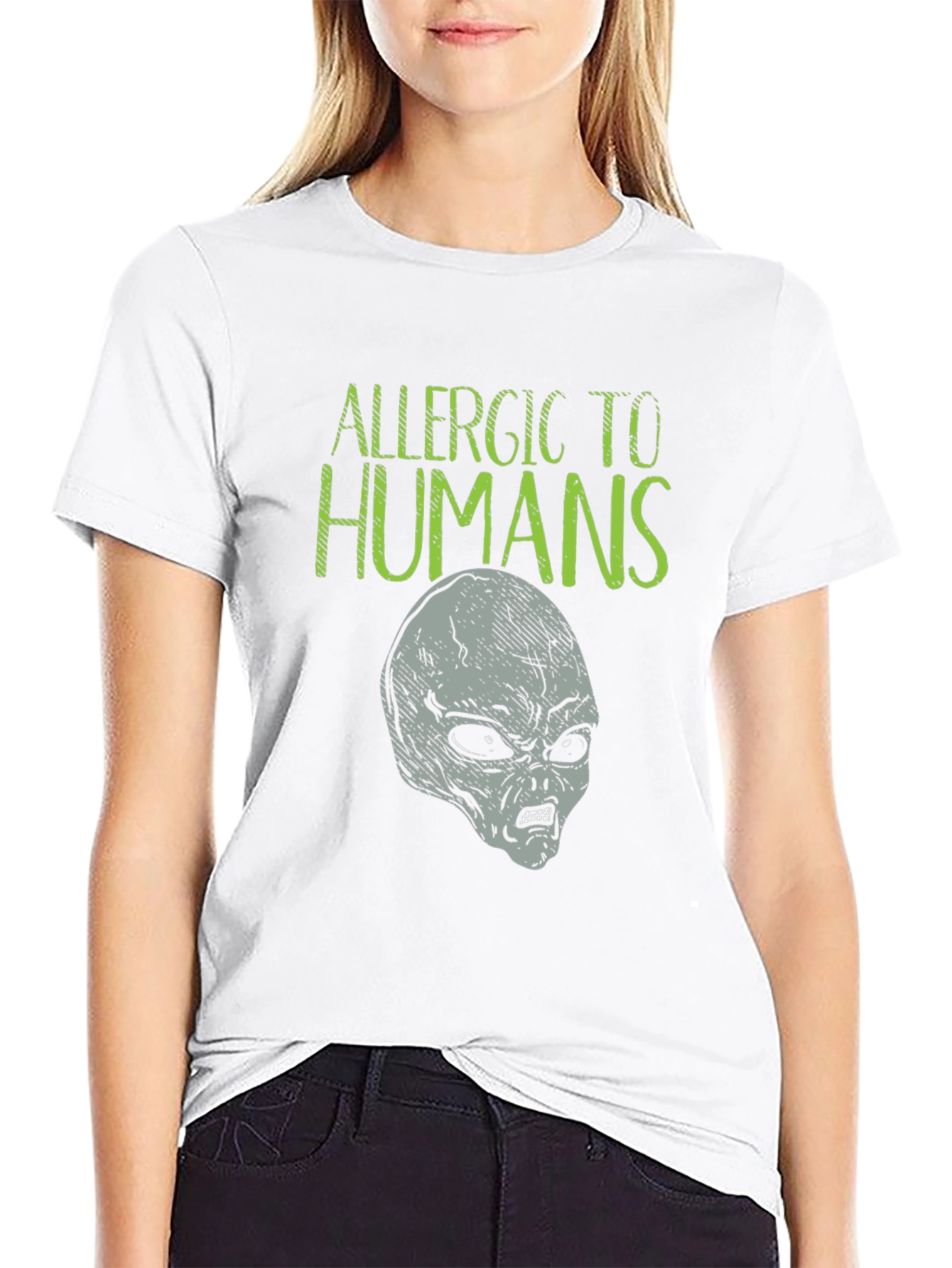 Allergic to Humans Alien Graphic Tee