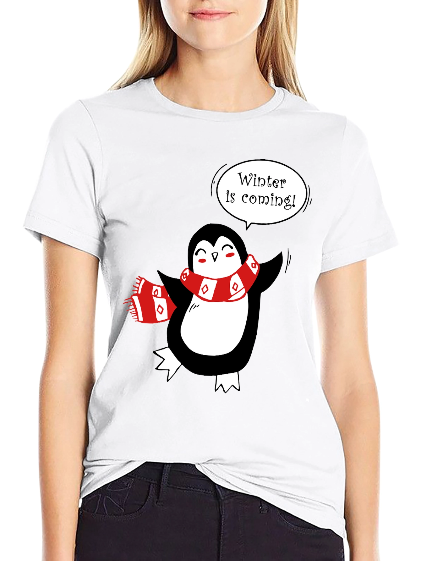 Winter is Coming Penguin T-Shirt - Festive Holiday Tee
