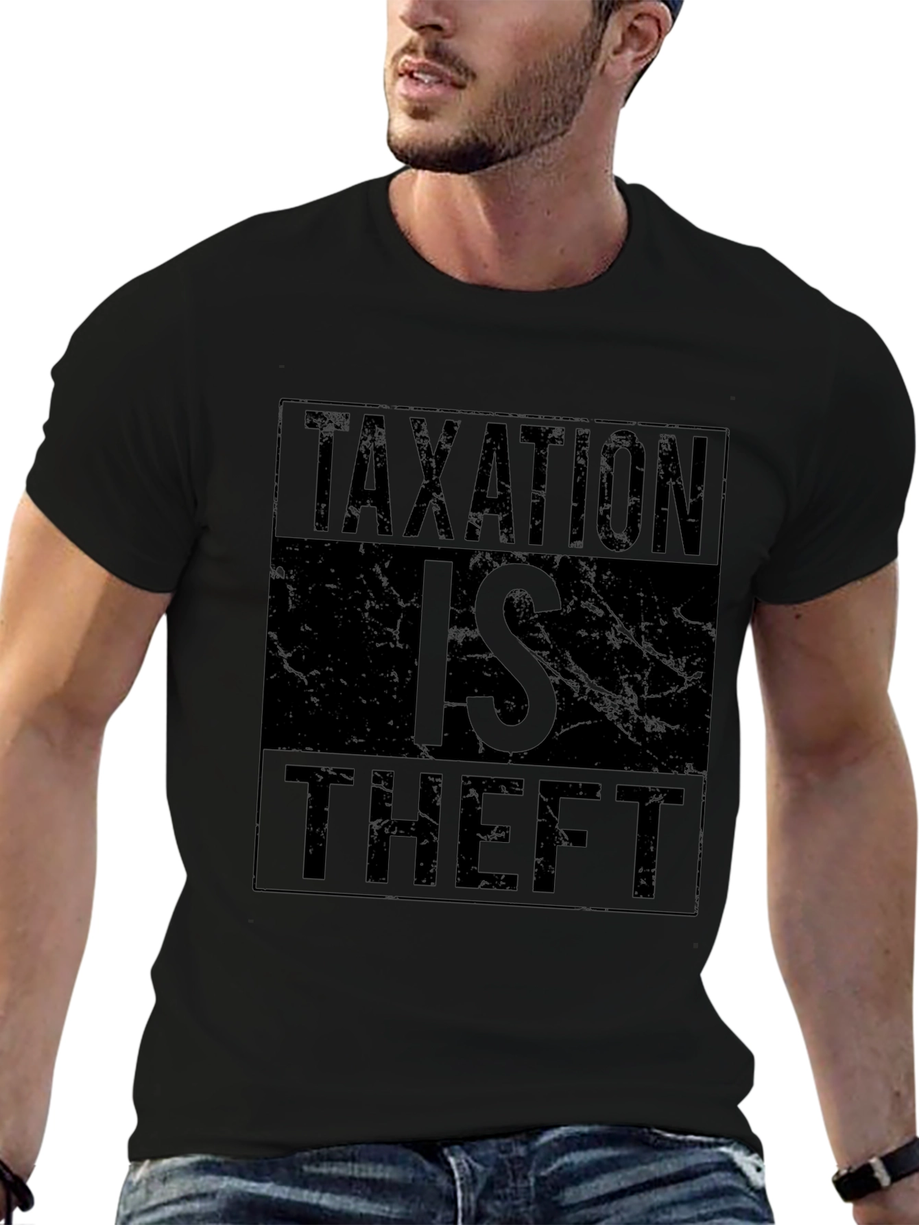 Taxation is Theft Graphic Tee - Black Cotton T-Shirt