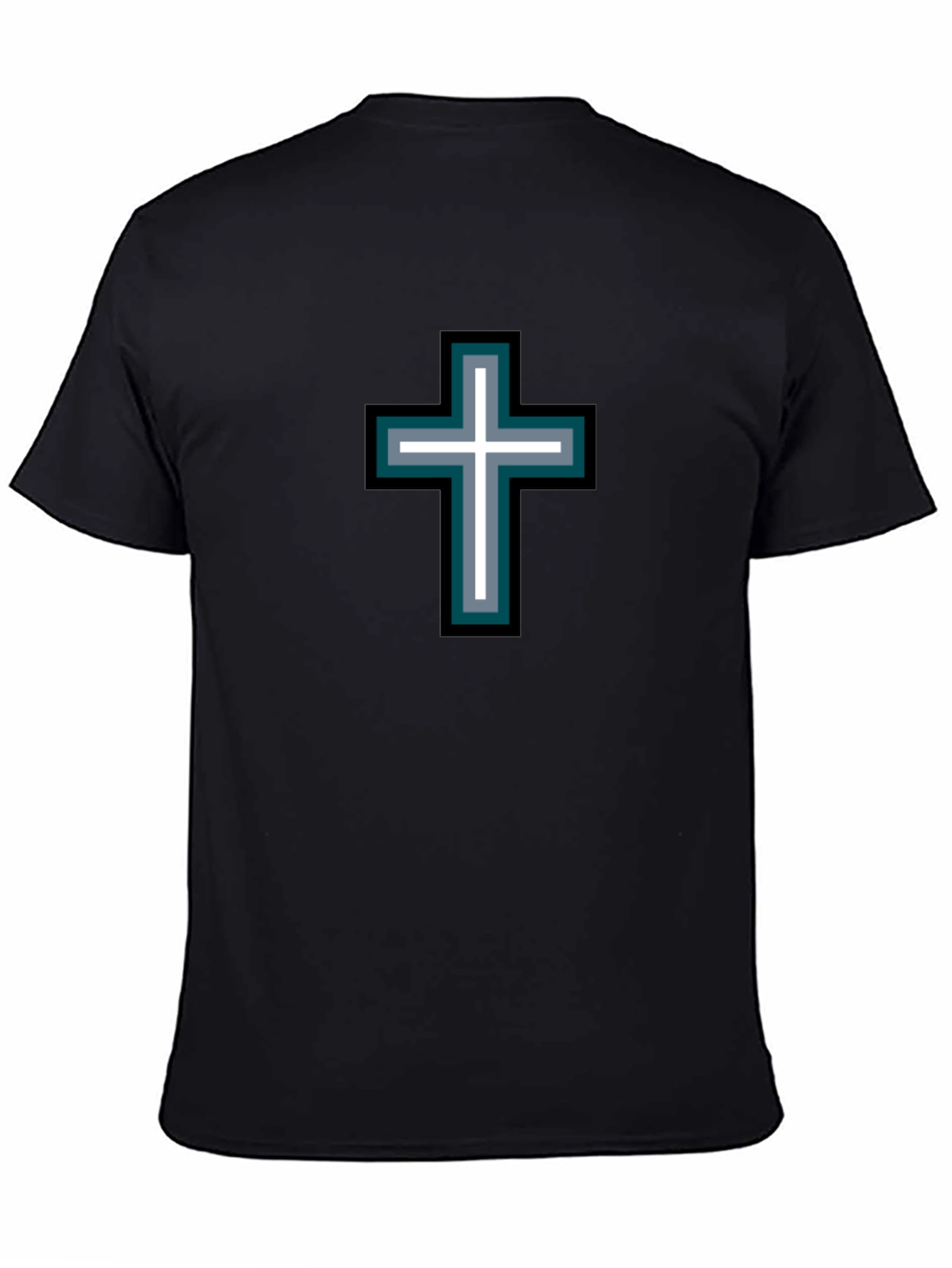 Cross Graphic Black T-Shirt - Stylish Religious Tee